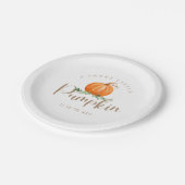 Eine süße kleine Pumpkin-Babydusche Pappteller (Schrägansicht)