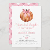 Eine süße Kleine Pumpkin Girl-Kinderdusche Einladu Einladung (Vorne/Hinten)
