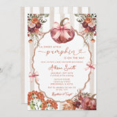 Eine süße Kleine Pumpkin Marsala Bow Babydusche Einladung (Vorne/Hinten)