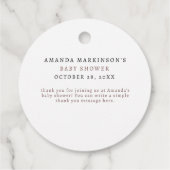 Eine süße, kleine Pumpkin-Neutral-Babydusche Geschenkanhänger (Rückseite)