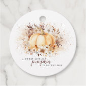 Eine süße, kleine Pumpkin-Neutral-Babydusche Geschenkanhänger (Vorderseite)