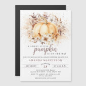 Eine süße, kleine Pumpkin-Neutral-Babydusche Magneteinladung (Vorne/Hinten)