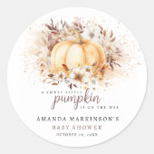 Eine süße, kleine Pumpkin-Neutral-Babydusche Runder Aufkleber (Vorderseite)