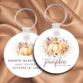Eine süße, kleine Pumpkin-Neutral-Babydusche Schlüsselanhänger