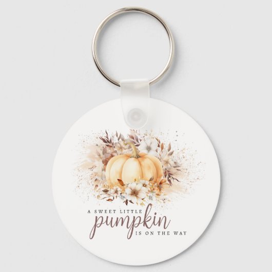 Eine süße, kleine Pumpkin-Neutral-Babydusche Schlüsselanhänger (Vorderseite)