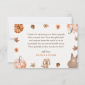 Eine süße kleine Pumpkin-Neutral-Fall-Baby-Dusche Dankeskarte (Rückseite)