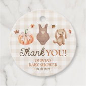 Eine süße kleine Pumpkin-Neutral-Fall-Baby-Dusche Geschenkanhänger (Vorderseite)