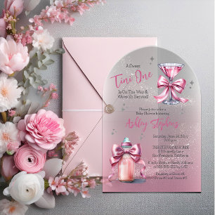 Eine süße kleine rosa kokette Mädchen-Baby-Party Acryleinladungen