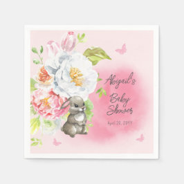 Eine süße kleine, sonnige Pink Girl Babydusche Serviette