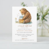 Eine süße Kleine Teddy Bear Babydusche Einladung (Stehend Vorderseite)