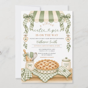 Eine süße kleine Torte Sage Grün Babyparty Einladung