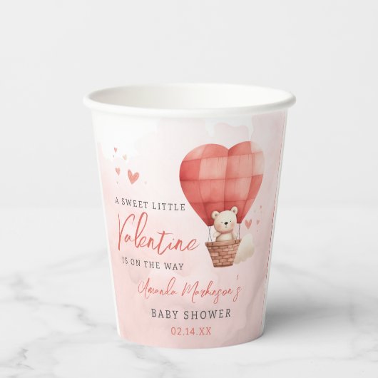 Eine süße Kleine Valentine ist auf dem Weg Baby Du Pappbecher (Rückseite)