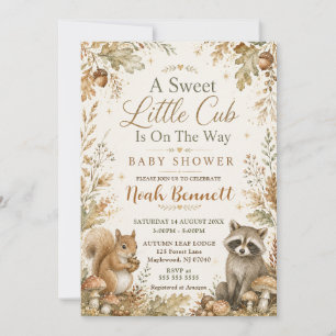 Eine süße kleine Wald-Babyparty für ein Waldtierch Einladung