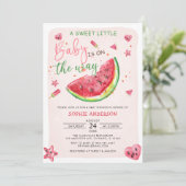 Eine süße kleine Wassermelone-Babydusche Einladung (Stehend Vorderseite)