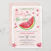 Eine süße kleine Wassermelone-Babydusche Einladung (Vorne/Hinten)