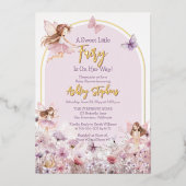 Eine süße kleine Wildblumen mit einer Girl-Babydus Folieneinladung (Vorderseite)