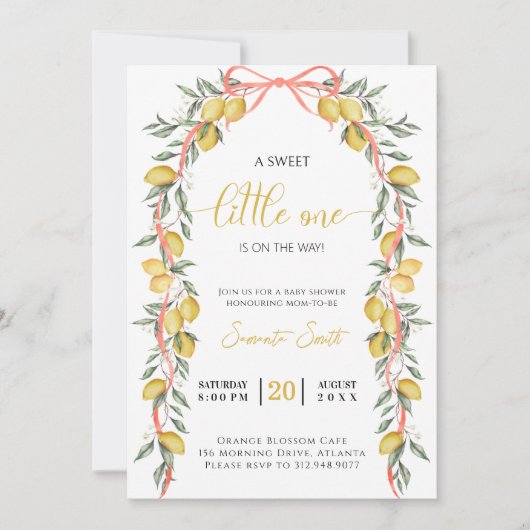 Eine süße kleine Zitrone Baby Dusche Einladung (Vorderseite)