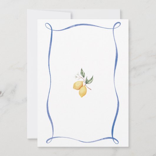 Eine süße kleine Zitrone Baby Dusche Einladung (Rückseite)