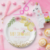 Eine süße kleine Zitronendusche Pappteller (Party)