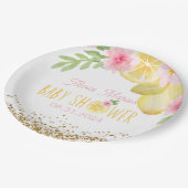 Eine süße kleine Zitronendusche Pappteller (Schrägansicht)