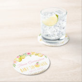 Eine süße kleine Zitronendusche Runder Pappuntersetzer (Vor Ort)