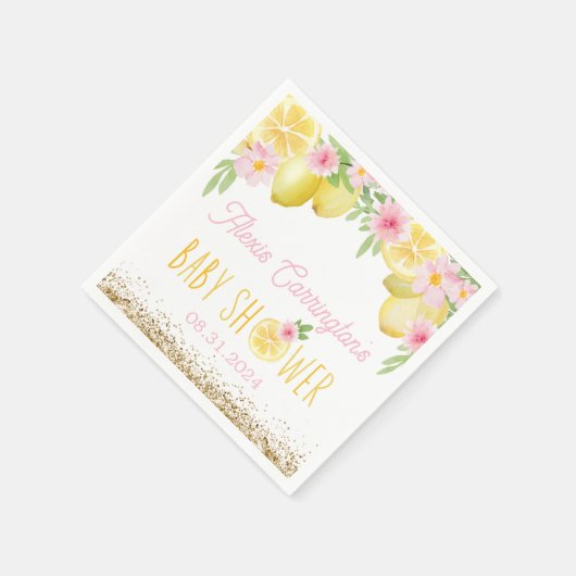 Eine süße kleine Zitronendusche Serviette (Ecke)