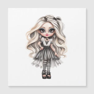 Eine süße Mädchen-Halloween-Design-Kollektion 12 Magnetkarte