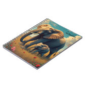 Eine süße Mama und ein Baby Elephant Personalisier Notizblock (Linke Seite)