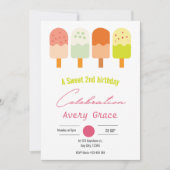 Eine süße Popsicle Summer Birthday Party Einladung (Vorderseite)