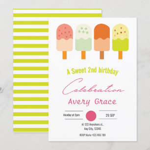 Eine süße Popsicle Summer Birthday Party Einladung