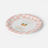 Eine süße rosa Babyparty-Papierplatten Pappteller (Schrägansicht)