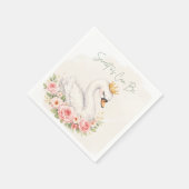 Eine süße Schwan-Parteiseriette Serviette (Ecke)