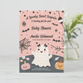 Eine süße Surpris Halloween-Kinderdusche Einladung (Stehend Vorderseite)