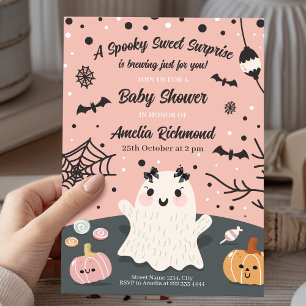 Eine süße Surpris Halloween-Kinderdusche Einladung