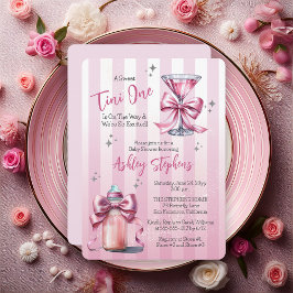 Eine süße Tini-One-Pink-Coquette-Girl-Babydusche Einladung