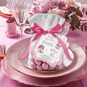 Eine süße Tini-One-Pink-Coquette-Girl-Babydusche Geschenkanhänger