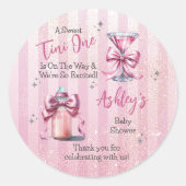 Eine süße Tini-One-Pink-Coquette-Girl-Babydusche Runder Aufkleber (Vorderseite)