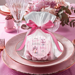 Eine süße Tini-One-Pink-Coquette-Girl-Babydusche Runder Aufkleber