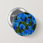 Eine süße und elegante blaue Blumenbrosche Button (Vorne & Hinten)