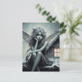 Eine süße, verärgerte Winterfee Postkarte (Stehend Vorderseite)