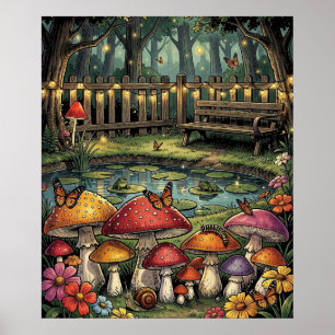 Eine süße, verspielte Cottagecore-Illustration Poster