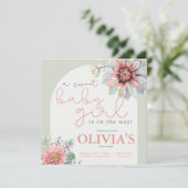 Eine Sweet Baby Girl Desert Cactus Dusche Einladun Einladung (Stehend Vorderseite)