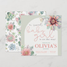 Eine Sweet Baby Girl Desert Cactus Dusche Einladun