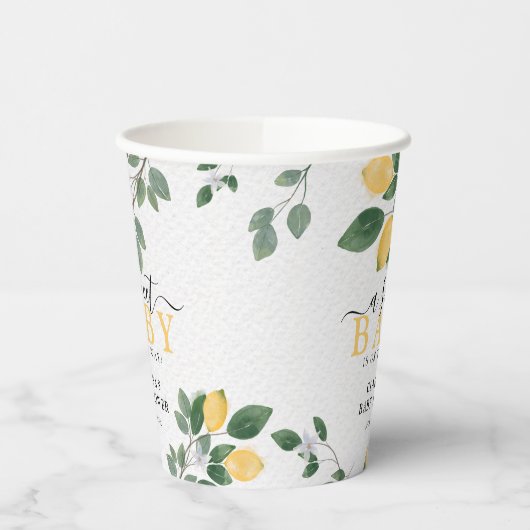 Eine Sweet Baby Watercolor Lemon Babydusche Pappbecher (Links)