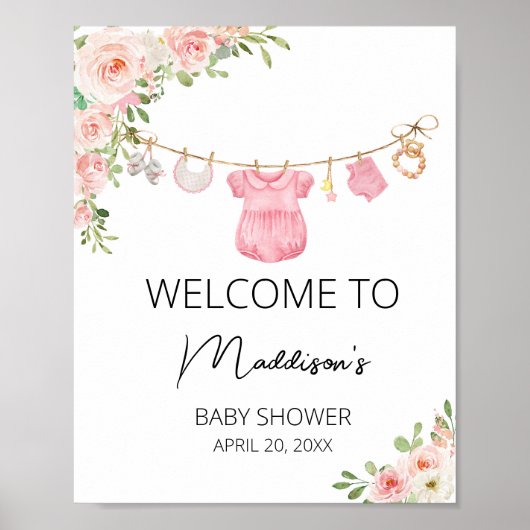 Eine Sweet Girl Baby Kleidung Babydusche Willkomme Poster (Vorne)