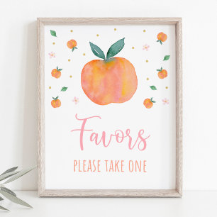 Eine Sweet Peach Geburtstagsparty Gefallen Untersc Poster