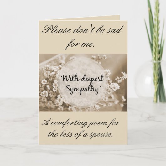 Eine Sympathiekarte für einen trauernden Ehegatten Karte (Vorderseite)