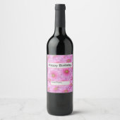 Eine Symphonie der rosa Gerberas, Weinetikett (Vorderseite)