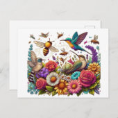 Eine Symphonie von Blume und Flug Postkarte (Vorne/Hinten)