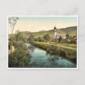 Eine Szene auf Ammer, Oberammergau, Oberbayern, Postkarte (Vorderseite)